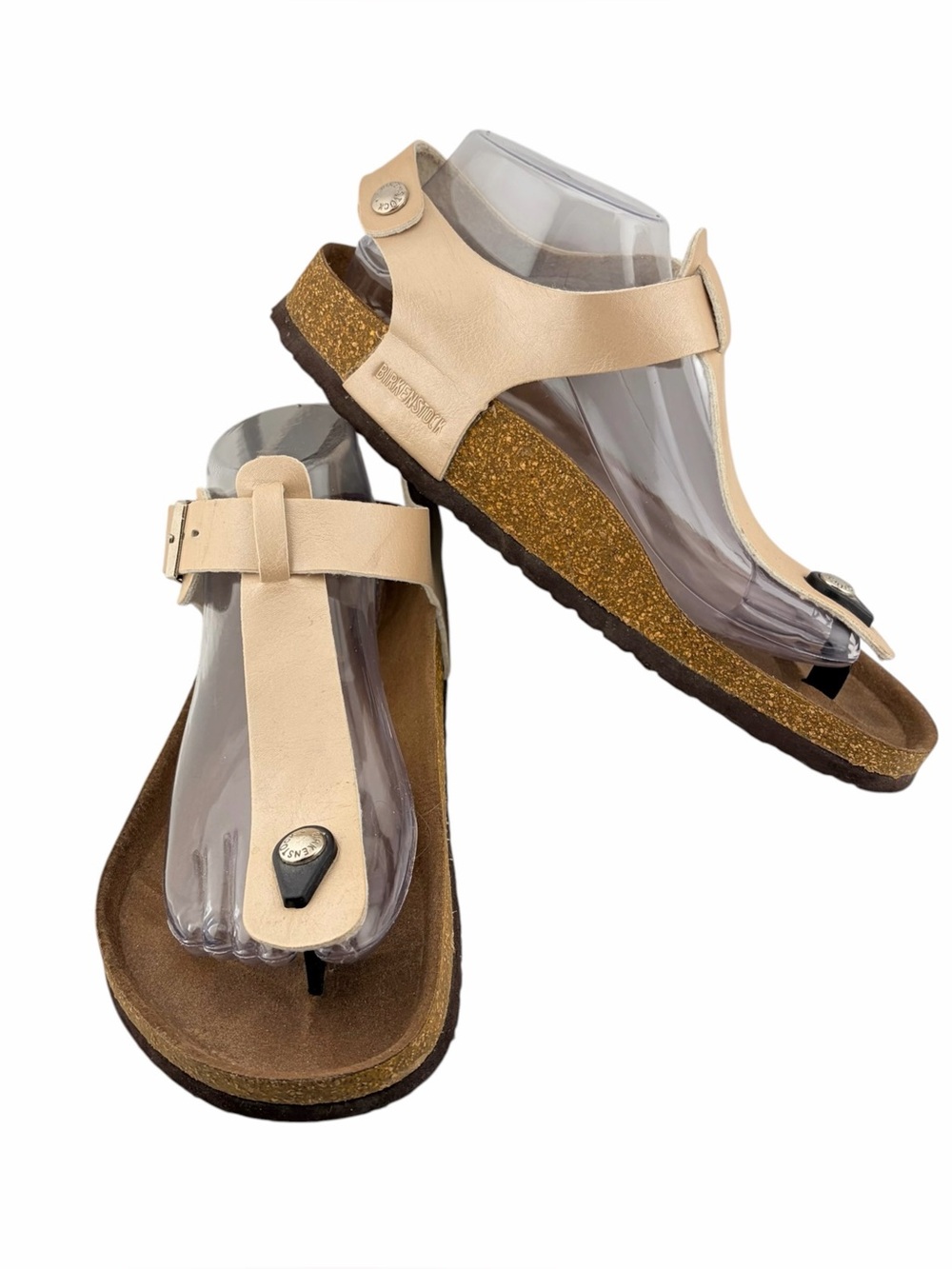 Birkenstock Kairo T Strap Comfort Sandals Womens 9 Narrow Beige Granola Girl